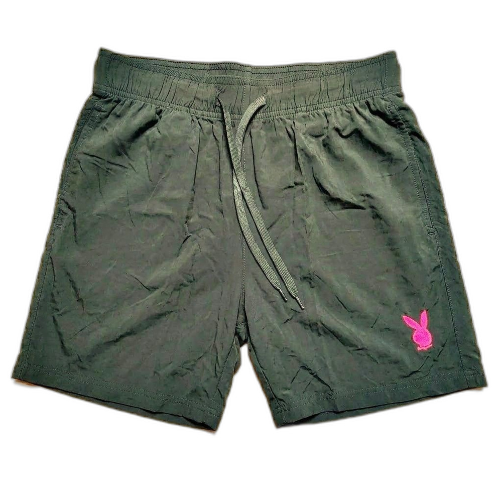 Playboy PacSun Shorts Size S Green Drawstring Lounge Pajamas Bunny Logo